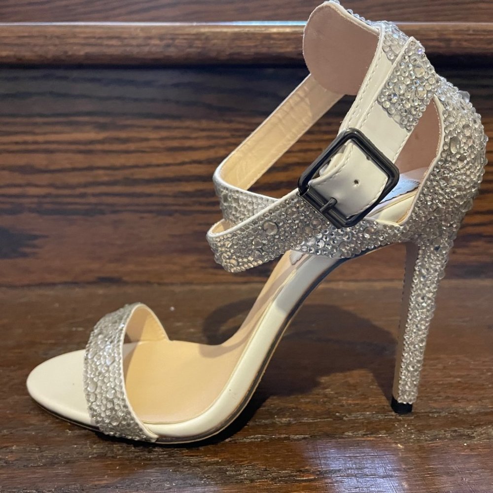 MARC DEFANG Silver Swarovski Crystals High Heels NEW